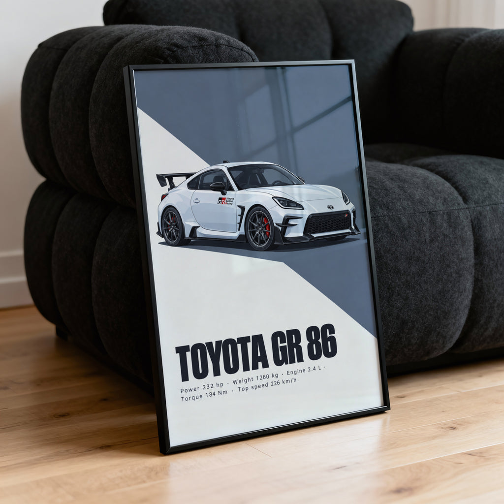 Vintage Toyota GR 86 Print, Car Wall Art