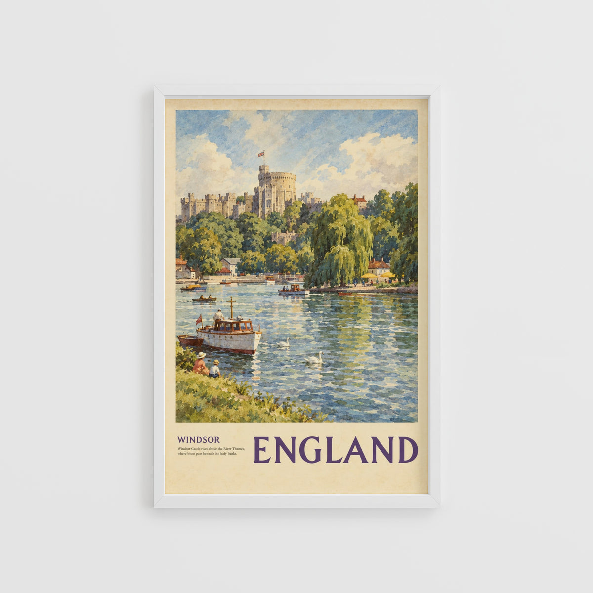 Vintage Windsor Castle Poster, England Wall Art