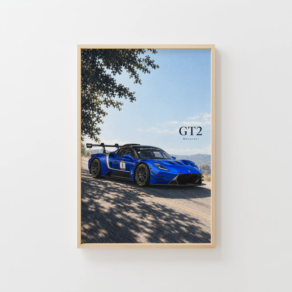 Vintage Maserati GT2 Print, Racing Car Wall Art