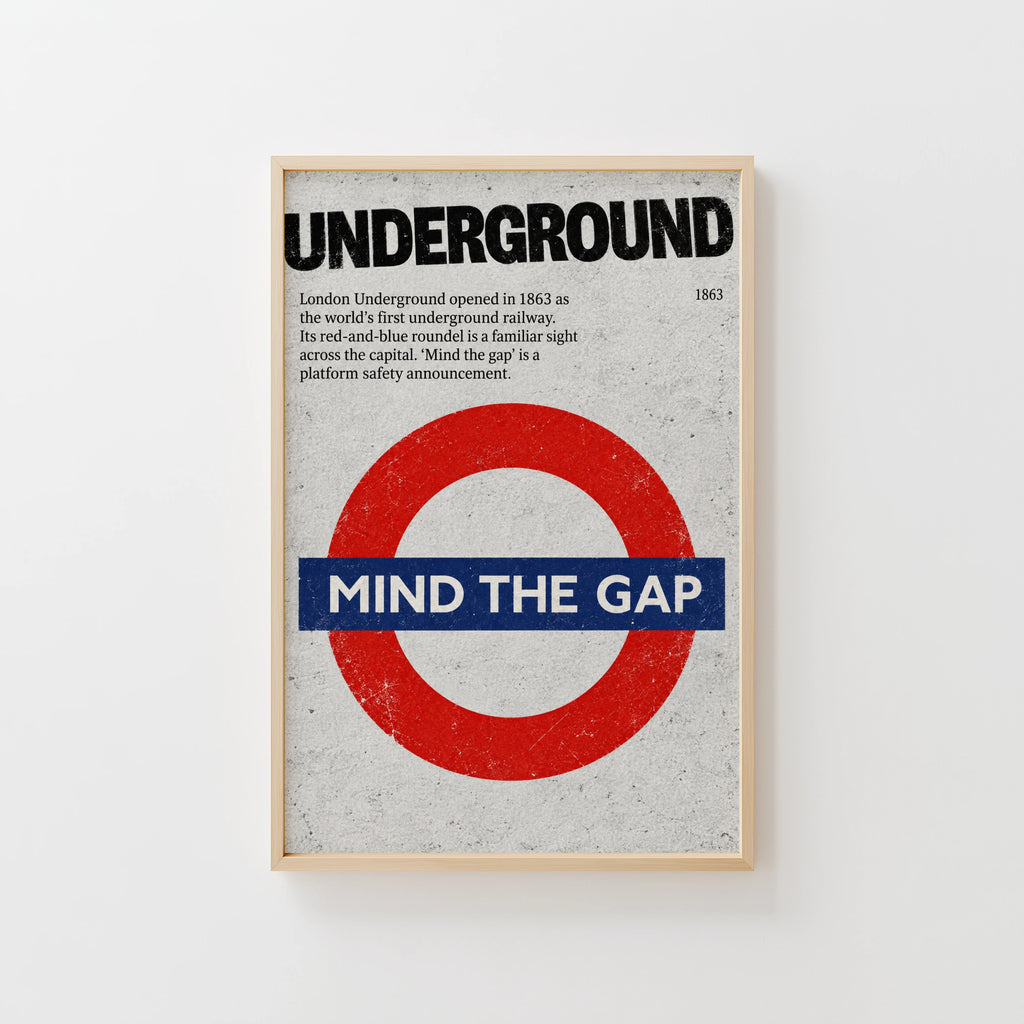 Vintage London Underground Poster, Mind the Gap Print