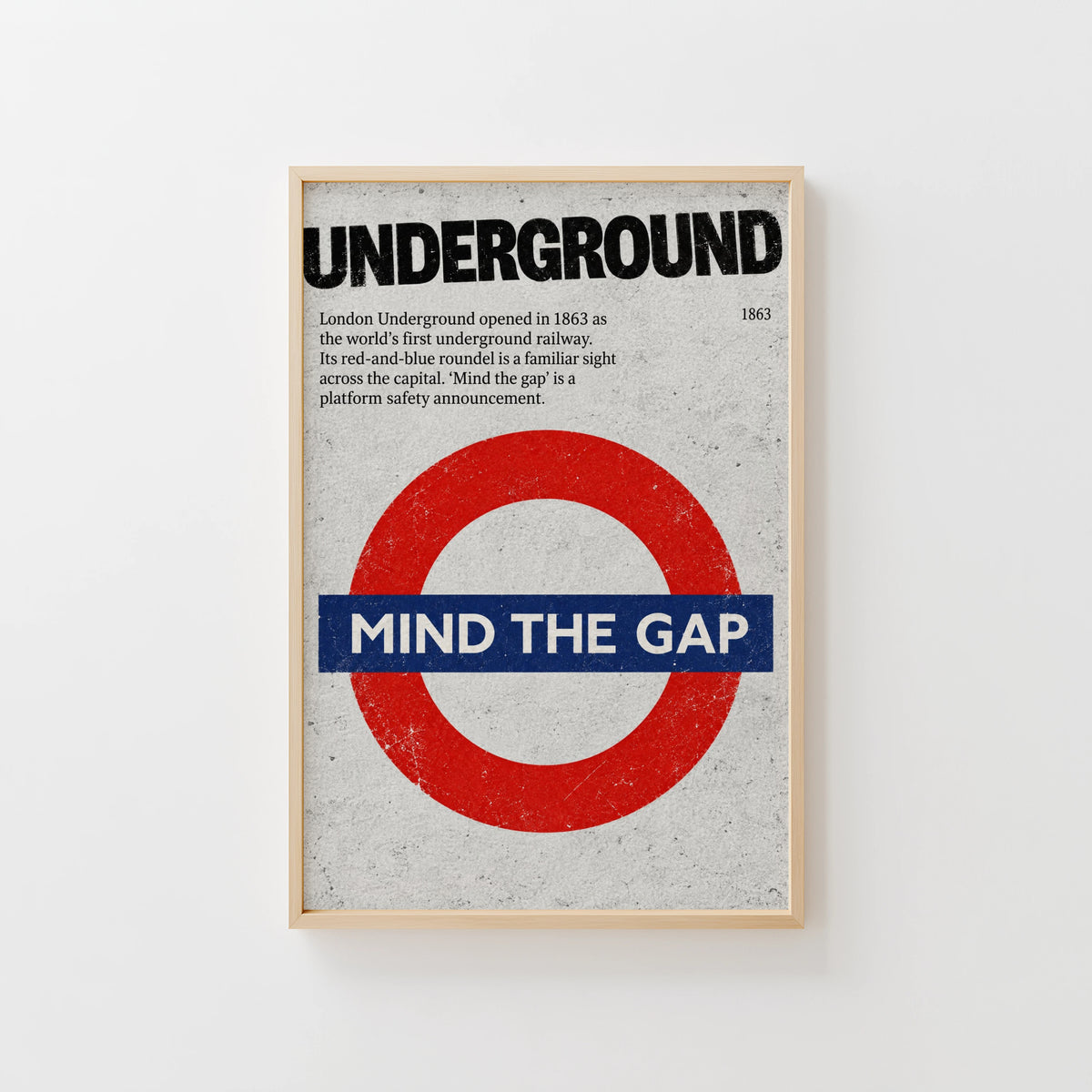 Vintage London Underground Poster, Mind the Gap Print