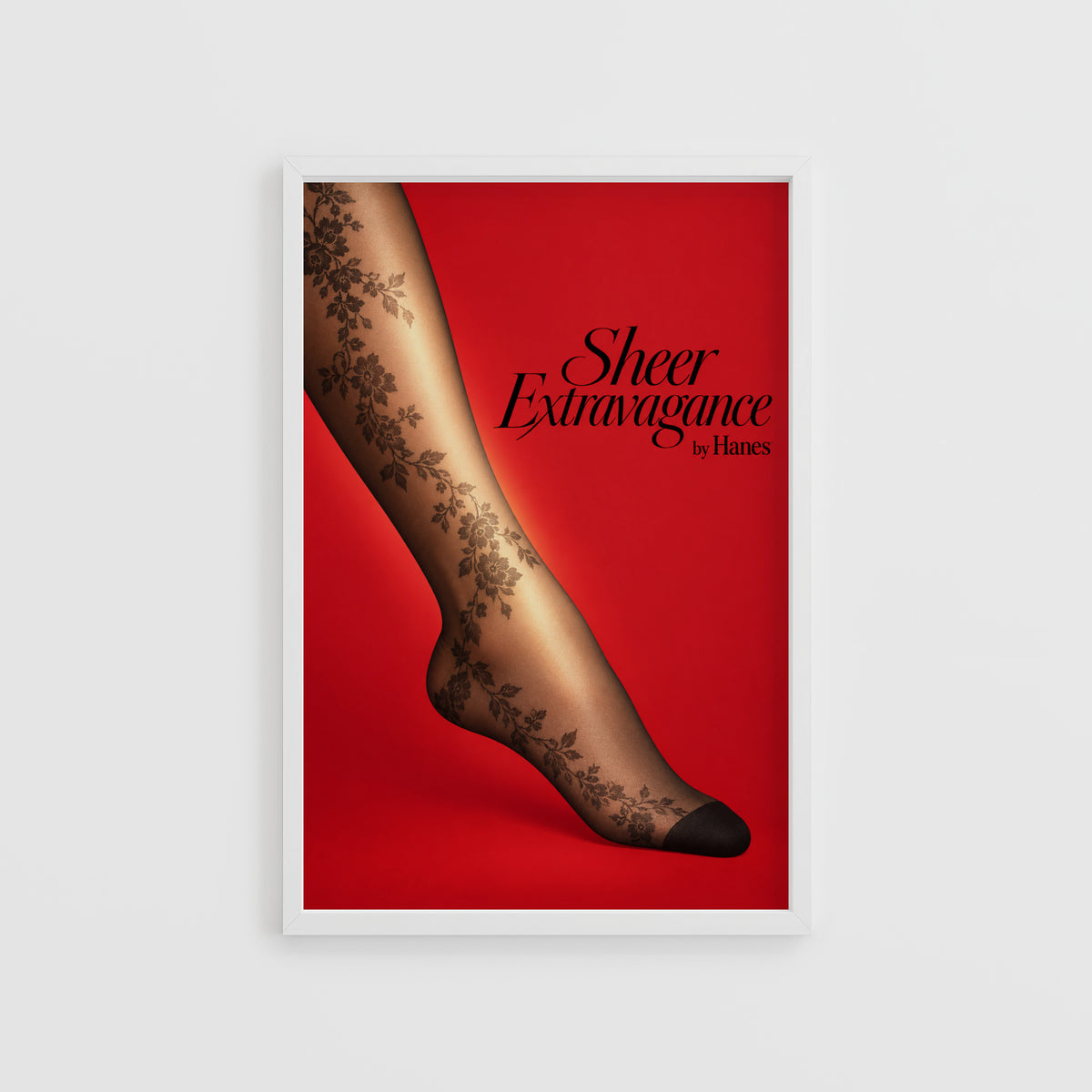Vintage Hosiery Poster, Red Fashion Wall Art, Print
