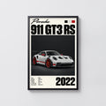 Vintage Porsche 911 GT3 RS Print, Car Poster, Wall Art