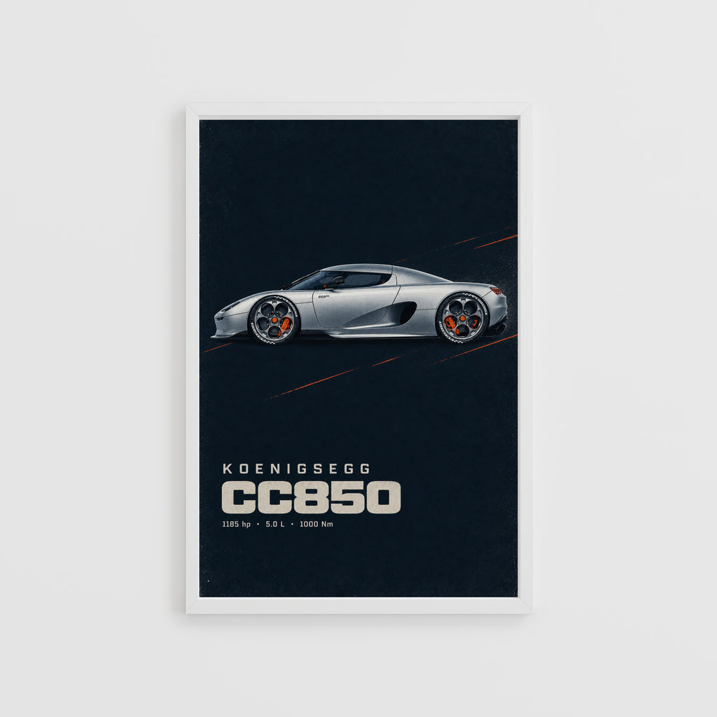 Vintage Koenigsegg CC850 Print, Supercar Wall Art