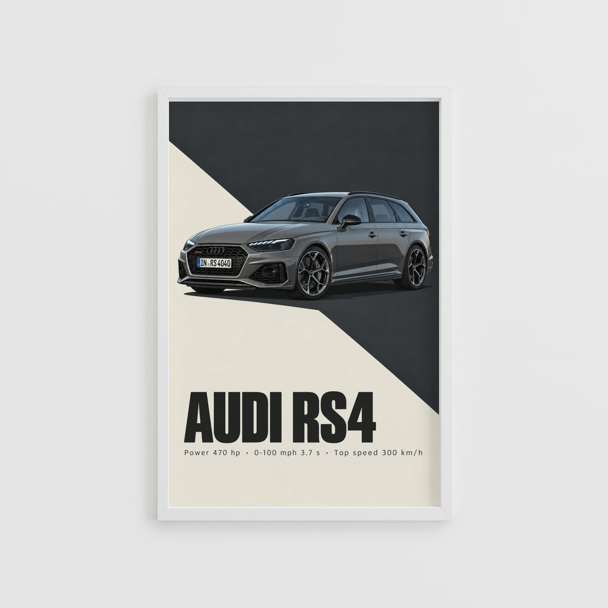 Vintage Audi RS4 Avant Print, Car Wall Art