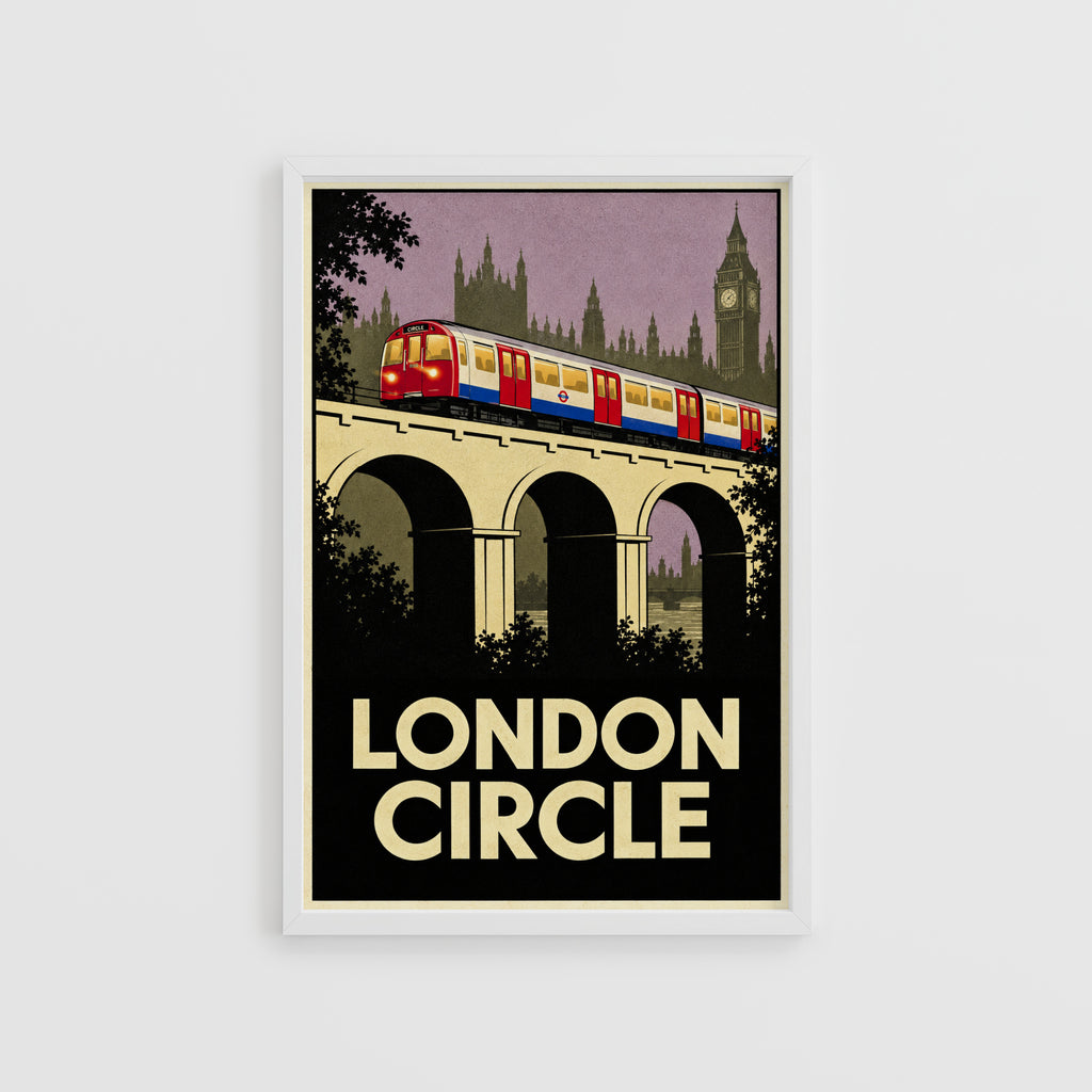 Vintage London Circle Line Print Poster, Underground