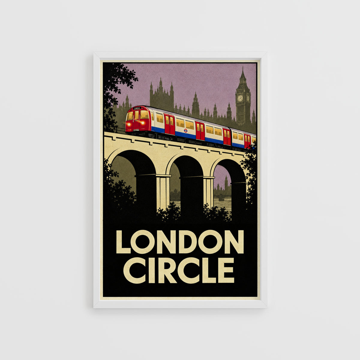 Vintage London Circle Line Print Poster, Underground