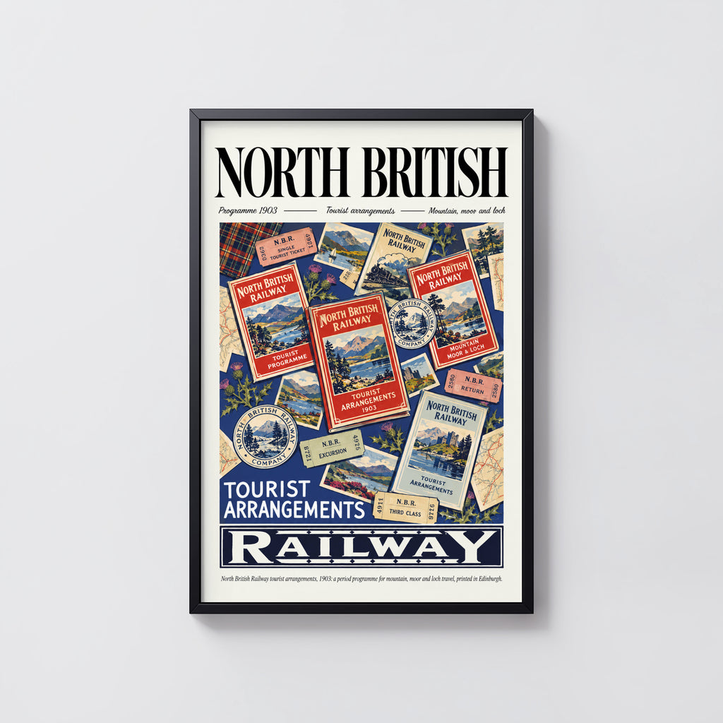 Vintage North British Railway Poster, Scotland Wall Art