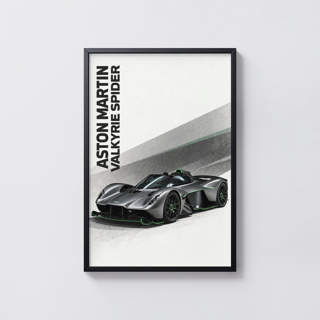 Vintage Car Print, Aston Martin Valkyrie Spider Art