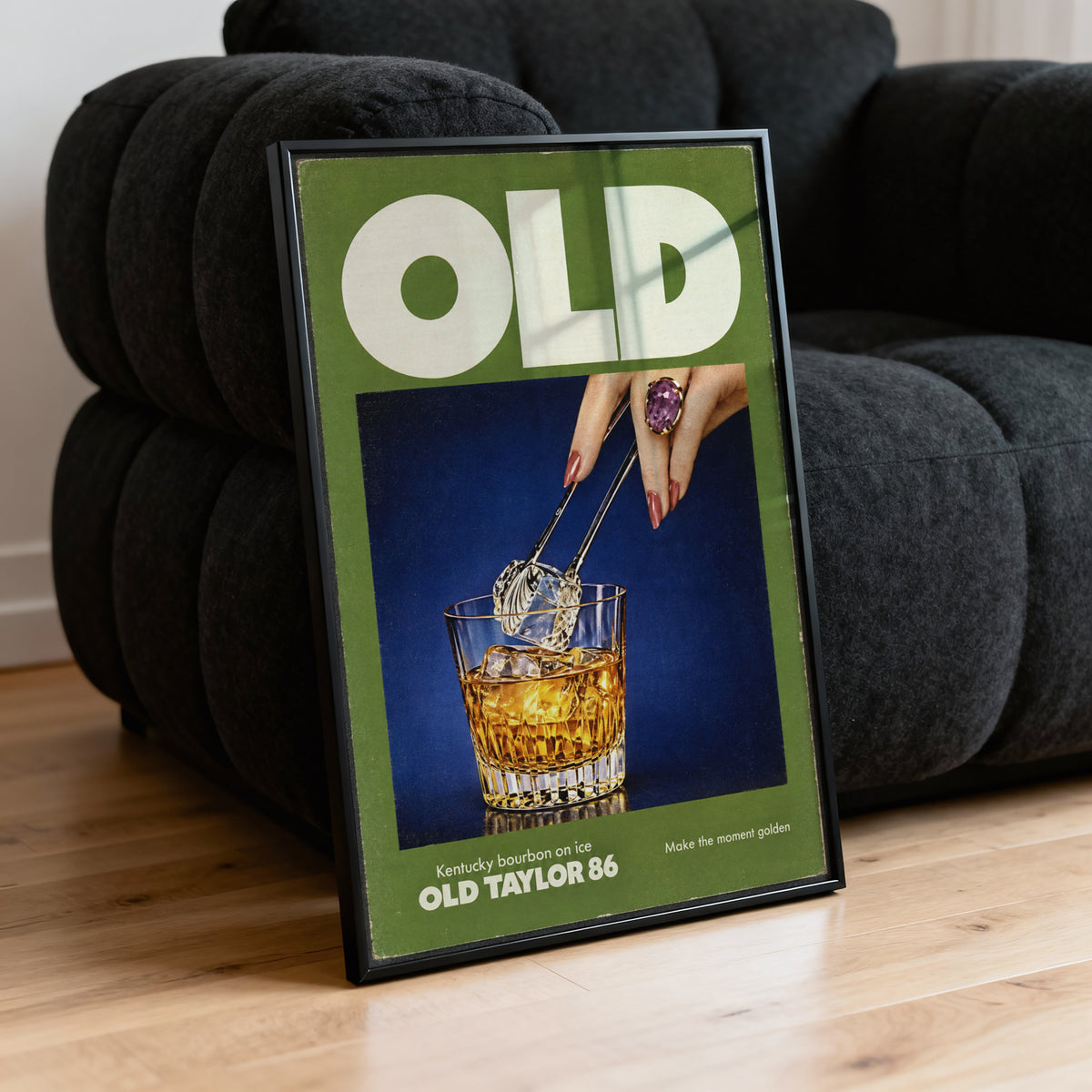 Vintage Bourbon Whiskey Poster, Retro Bar Wall Art Print
