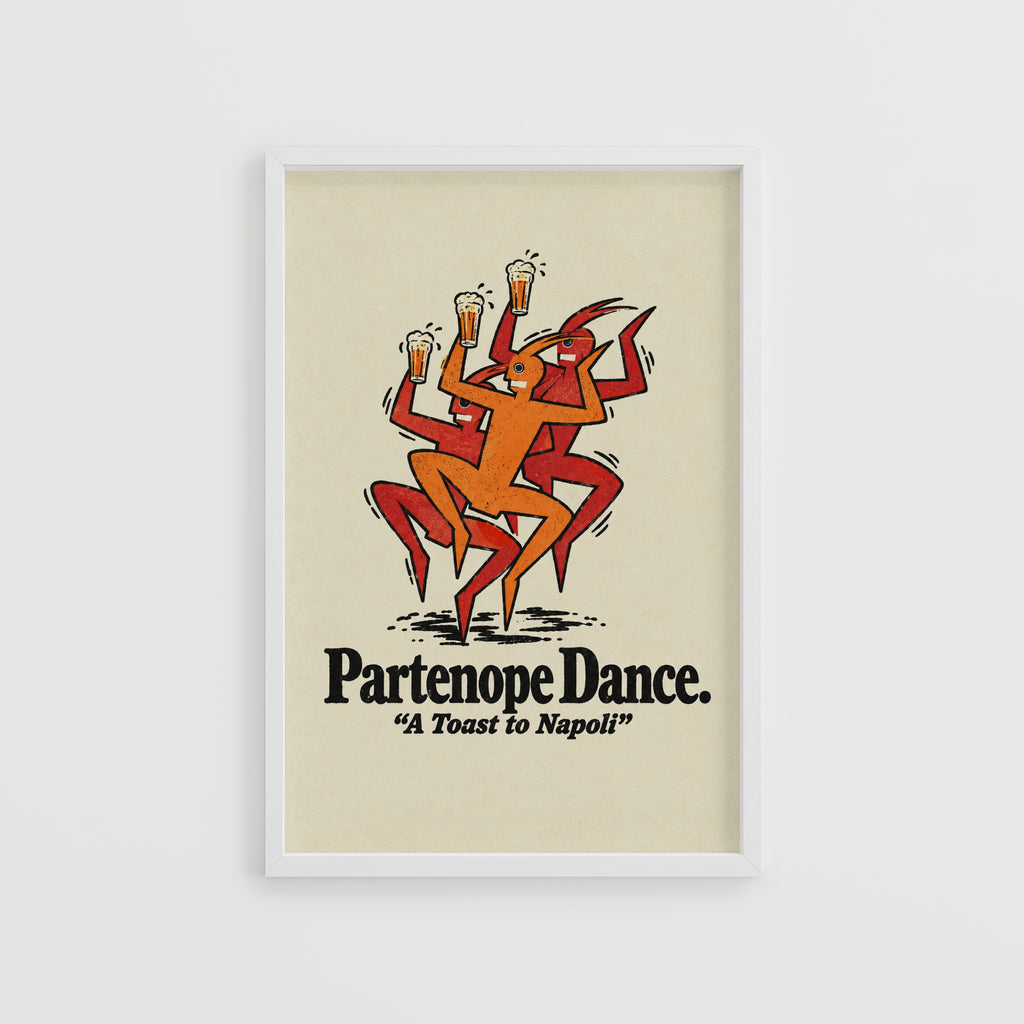 Vintage Beer Print, Partenope Dance Poster, Napoli Art