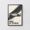 Vintage Porsche 992 Gunther Print, Car Wall Art