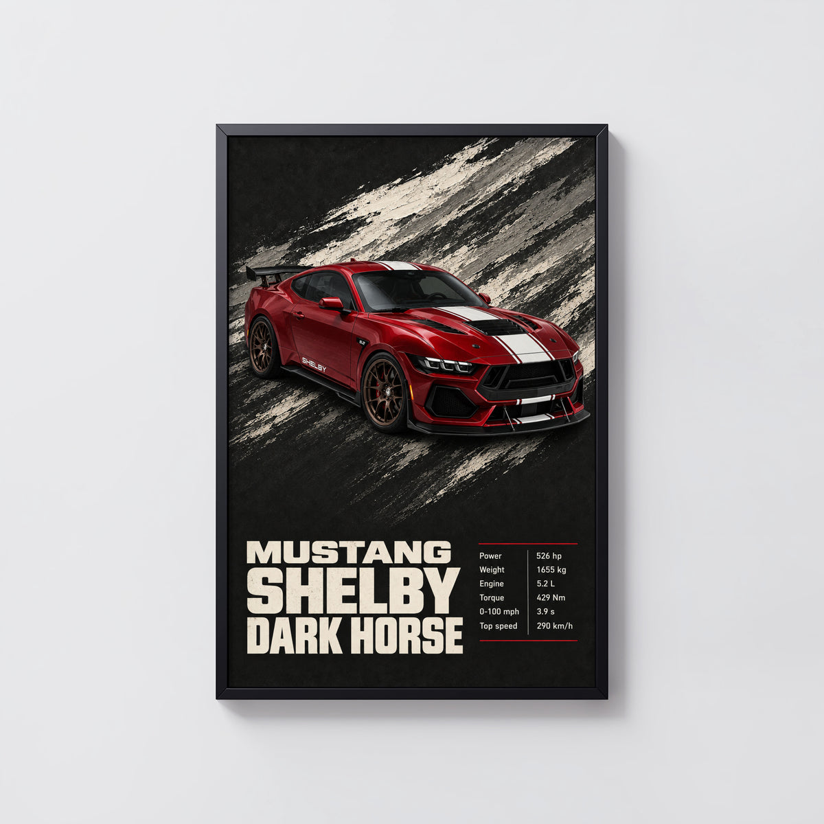 Vintage Mustang Shelby Print, Car Wall Art