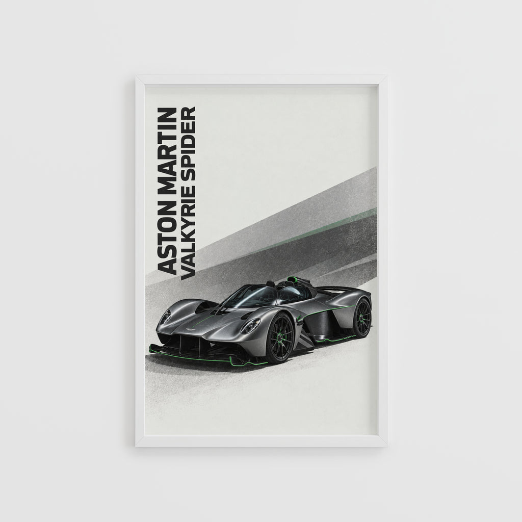 Vintage Car Print, Aston Martin Valkyrie Spider Art