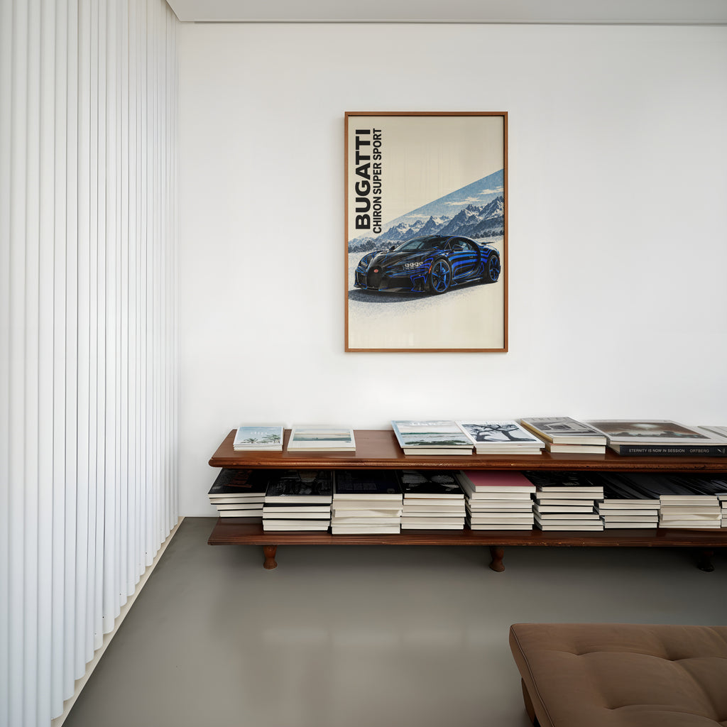 Vintage Bugatti Chiron Print, Car Poster, Wall Art