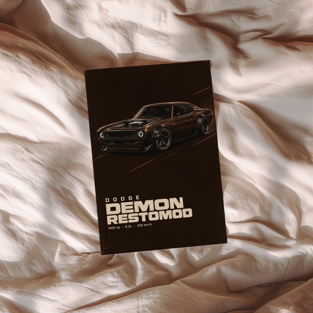 Vintage Dodge Demon Restomod Print, Car Poster