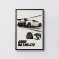 Vintage Audi R8 LMS GT2 Print, Racing Car Wall Art
