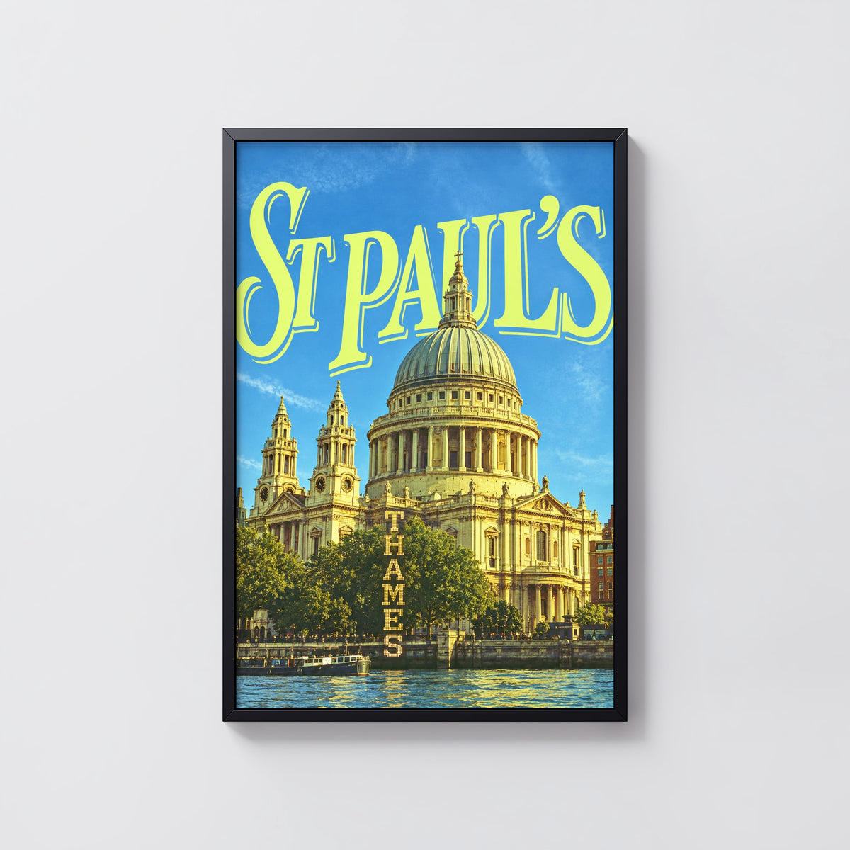 Vintage St Pauls Cathedral Poster, London Wall Art Print