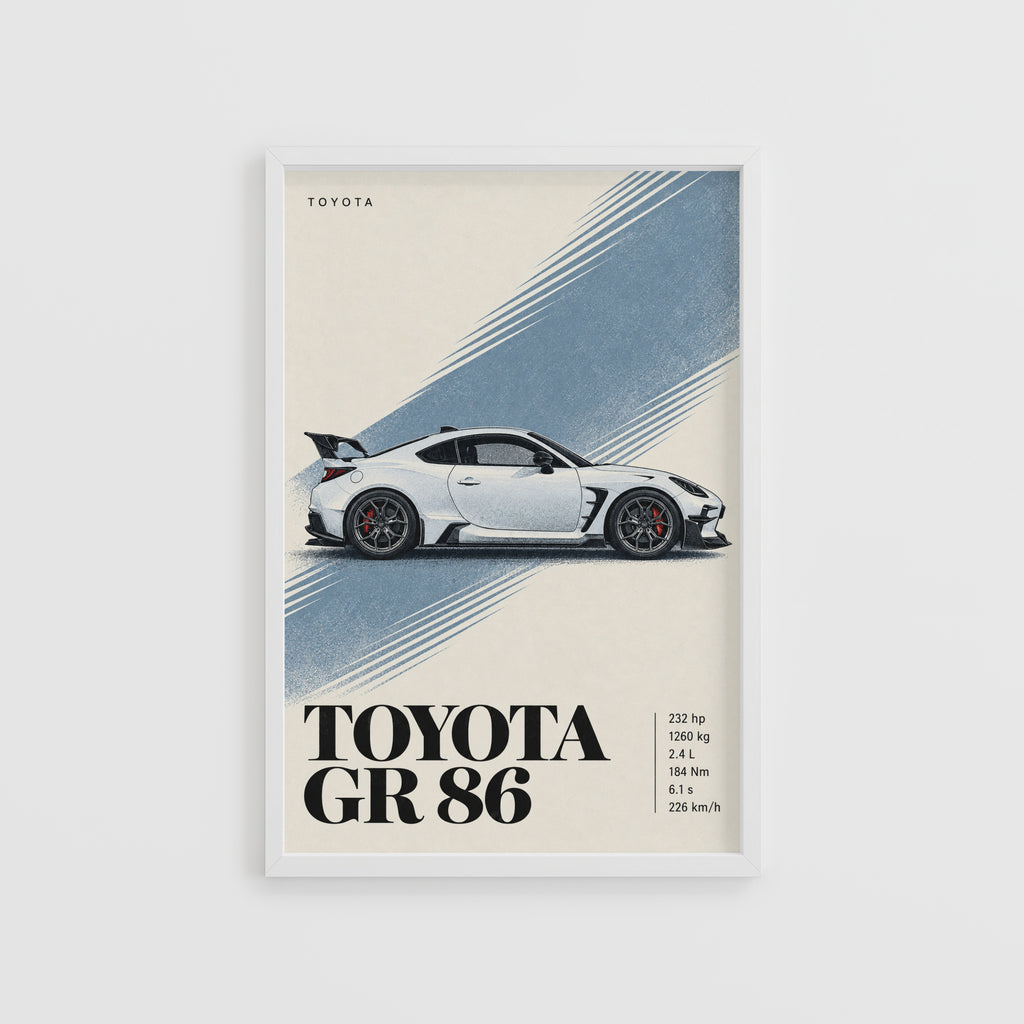 Vintage Toyota GR 86 Print, Car Poster, Wall Art