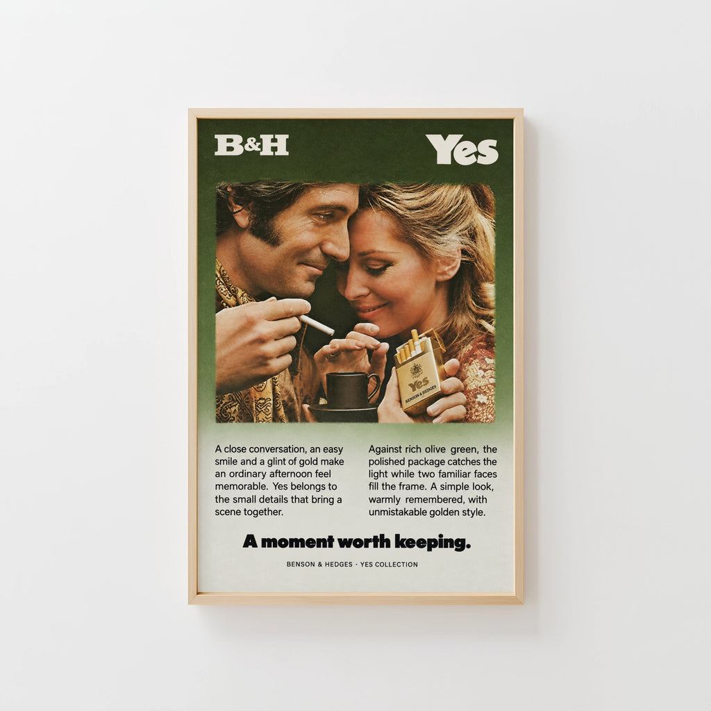 Vintage Advert Poster, Retro 1970s Wall Art, Couple Print