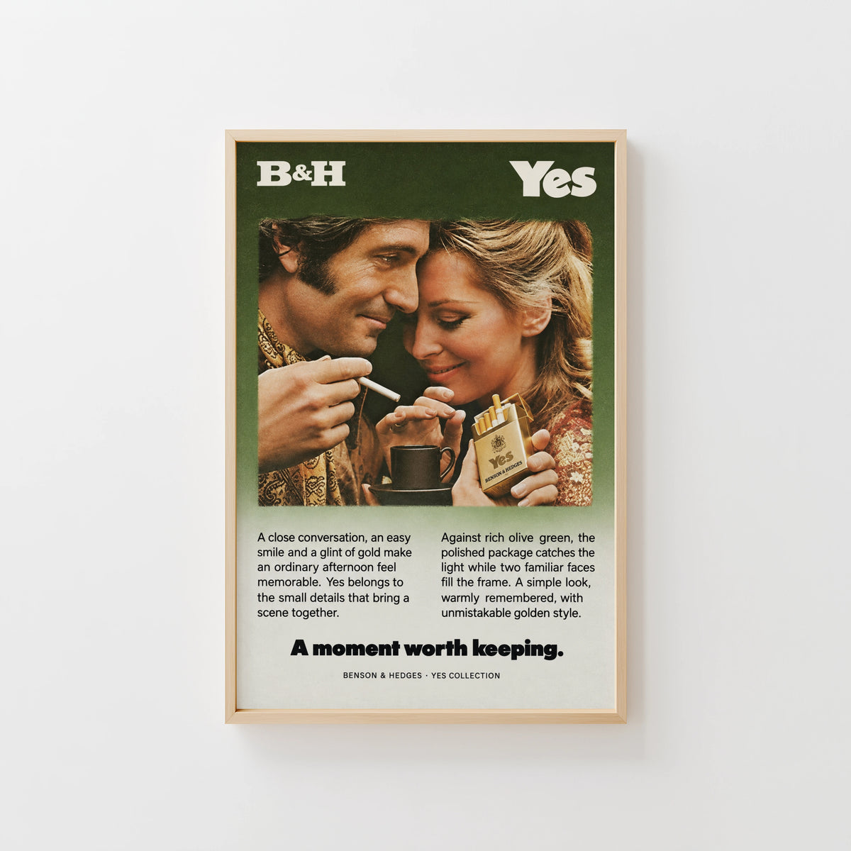 Vintage Advert Poster, Retro 1970s Wall Art, Couple Print