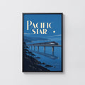 Vintage Pacific Star Train Poster, Art Deco Print