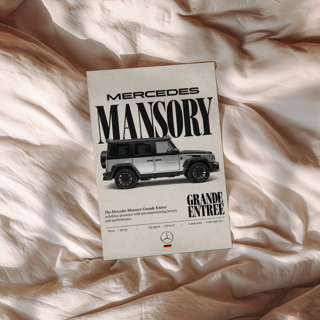 Vintage Mercedes Mansory Print, Car Wall Art