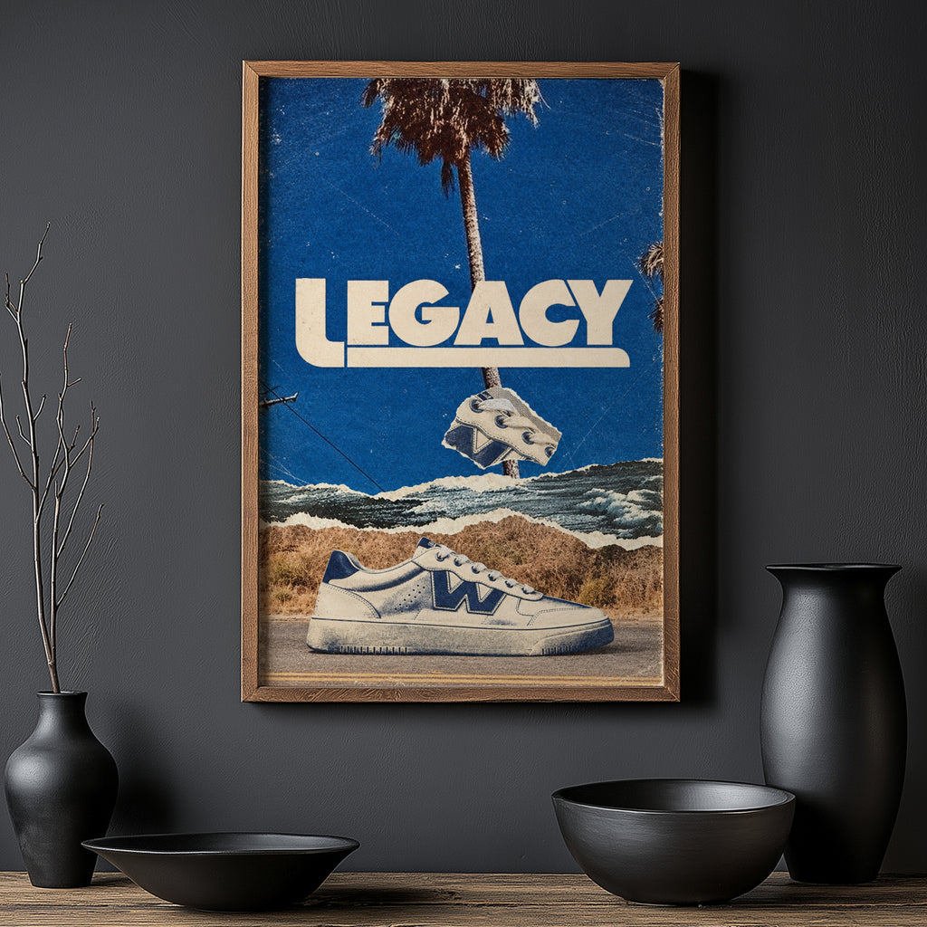 Vintage Sneaker Poster, Retro Advert Wall Art, Print