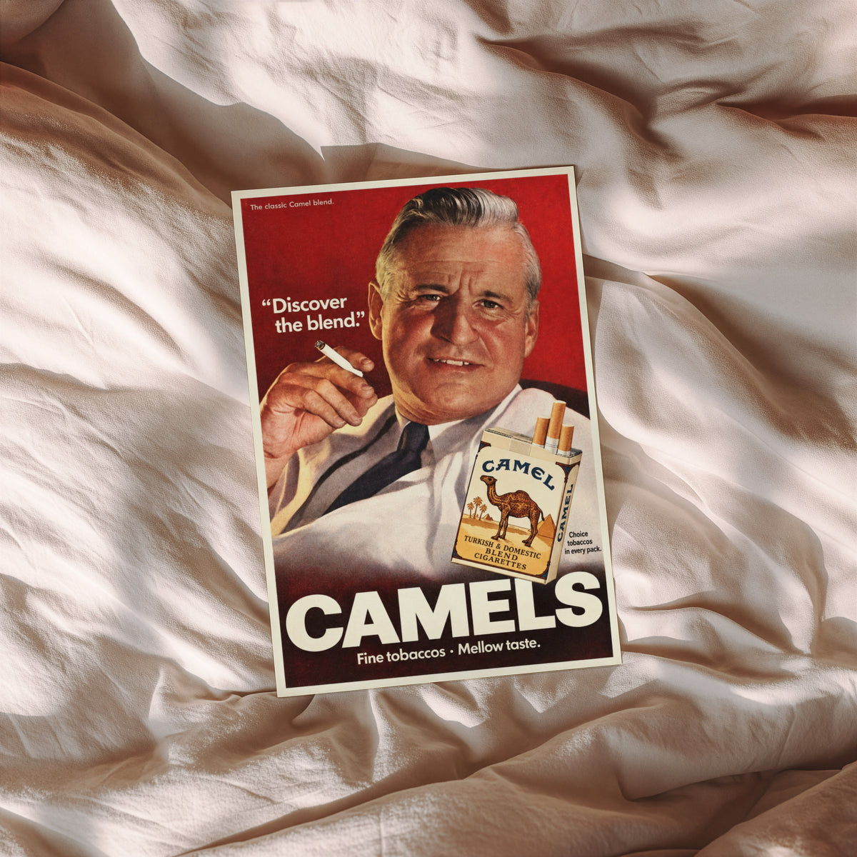Vintage Camel Cigarettes Poster, Retro Advert Wall Art