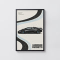 Vintage Lamborghini Pacchetto Print, Supercar Wall