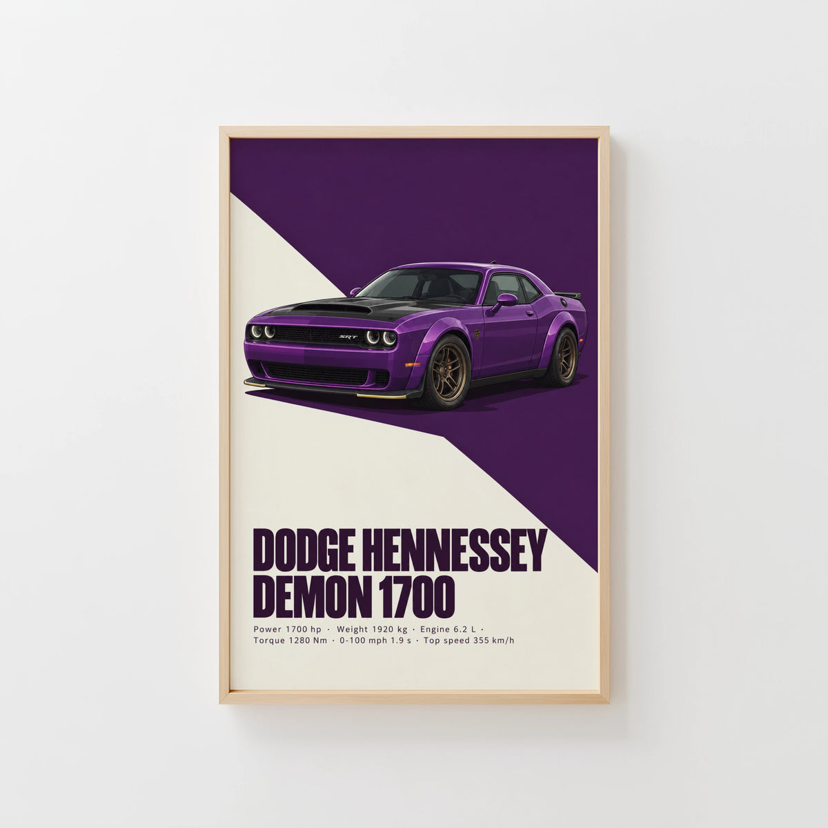 Vintage Dodge Demon Print, Muscle Car Wall Art