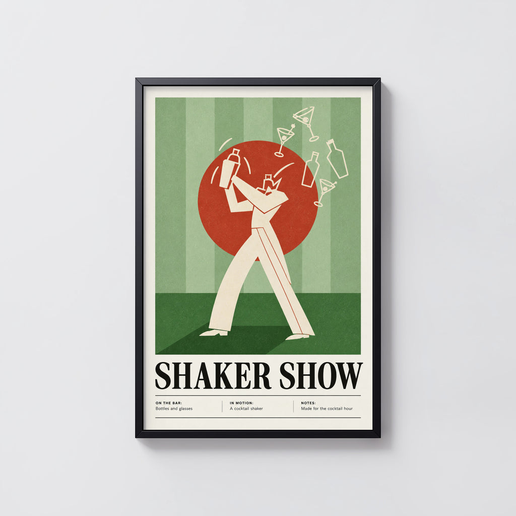 Vintage Cocktail Print Poster, Retro Bar Wall Art