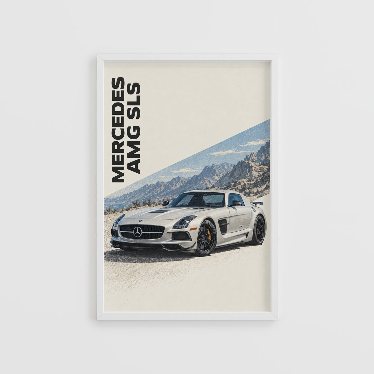 Vintage Mercedes AMG SLS Print, Car Poster, Wall Art