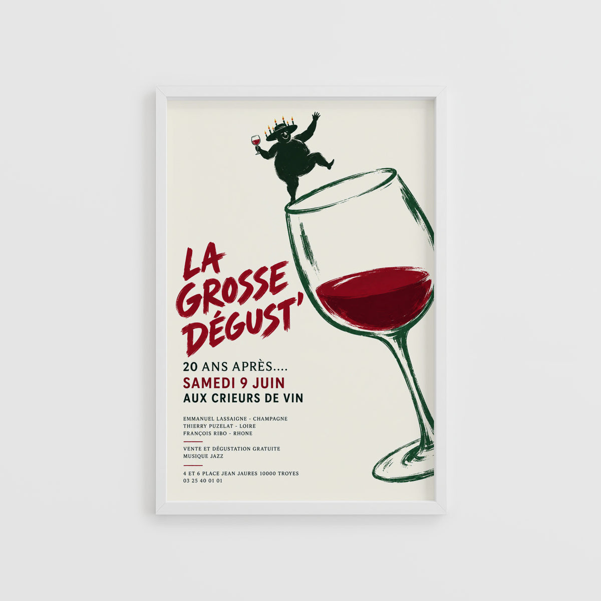 Vintage Wine Print Poster, French Wine Tasting Wall Art