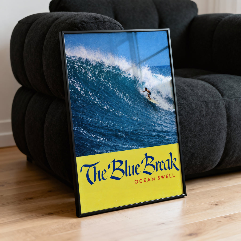 Vintage Surf Poster Print, Ocean Wave Wall Art