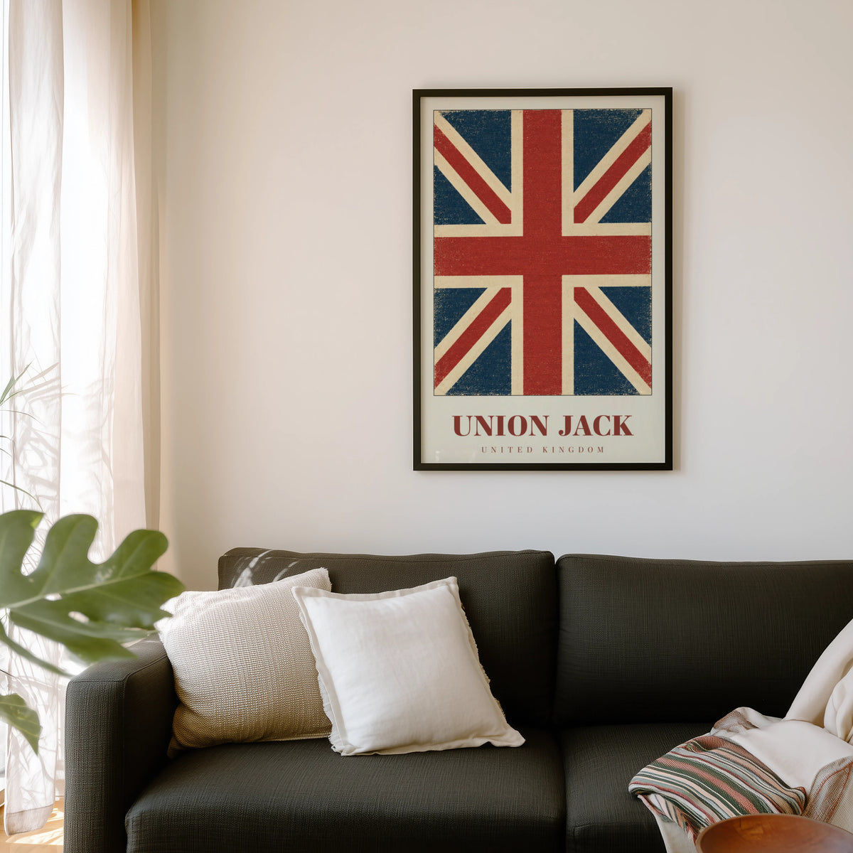 Vintage Union Jack Poster, UK Flag Wall Art, British Print