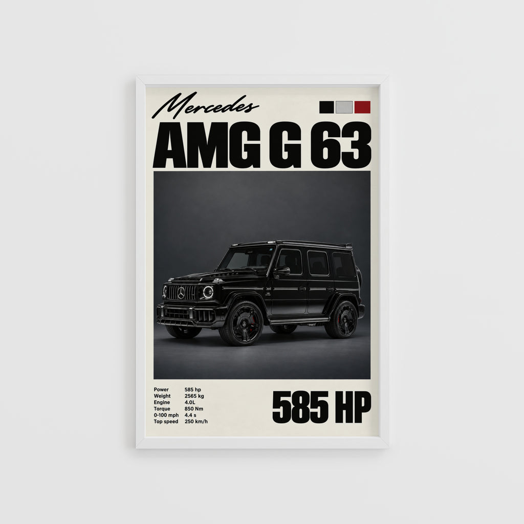Vintage Mercedes AMG G63 Print, Car Wall Art