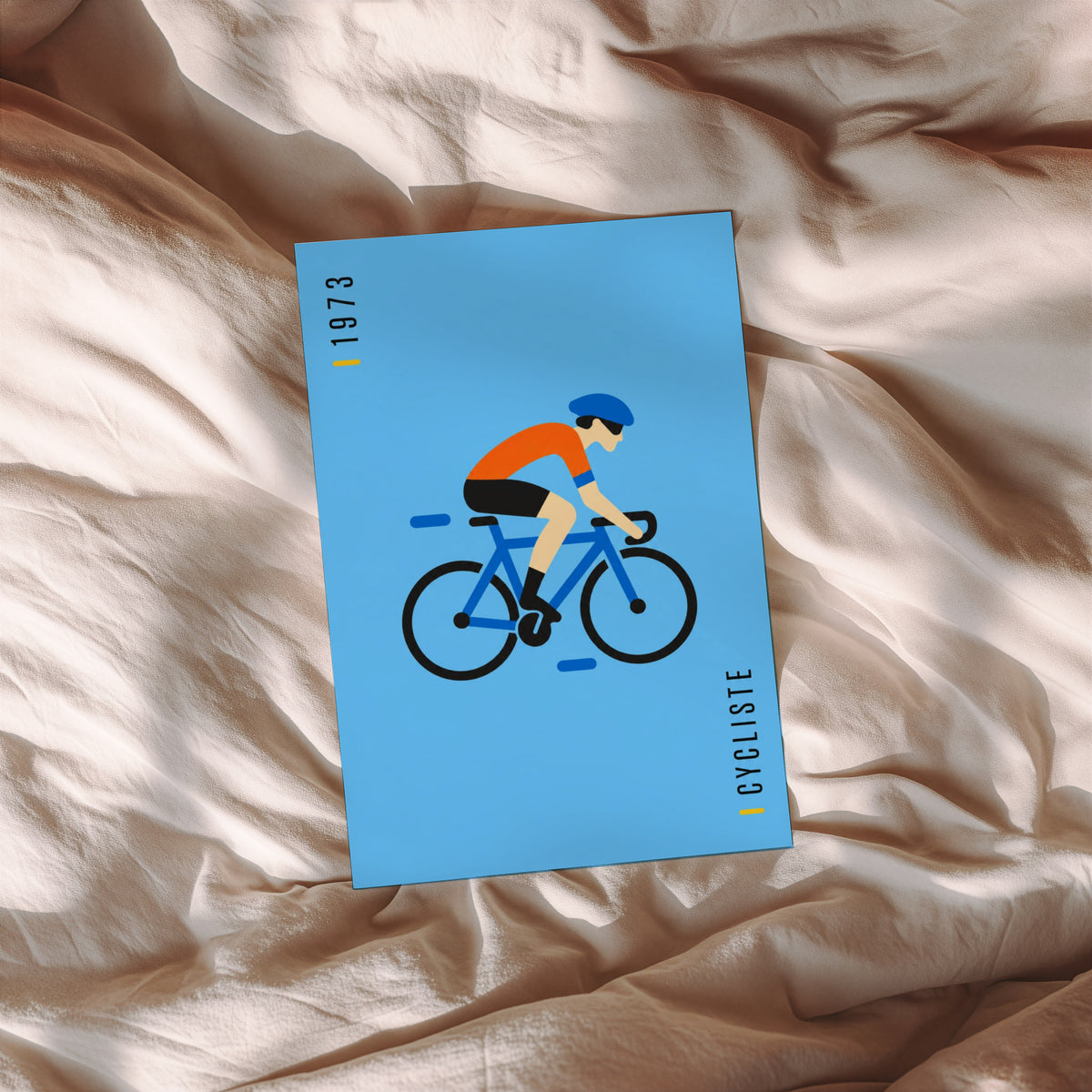 Vintage Cycling Poster, Cycliste Wall Art, 1973 Print