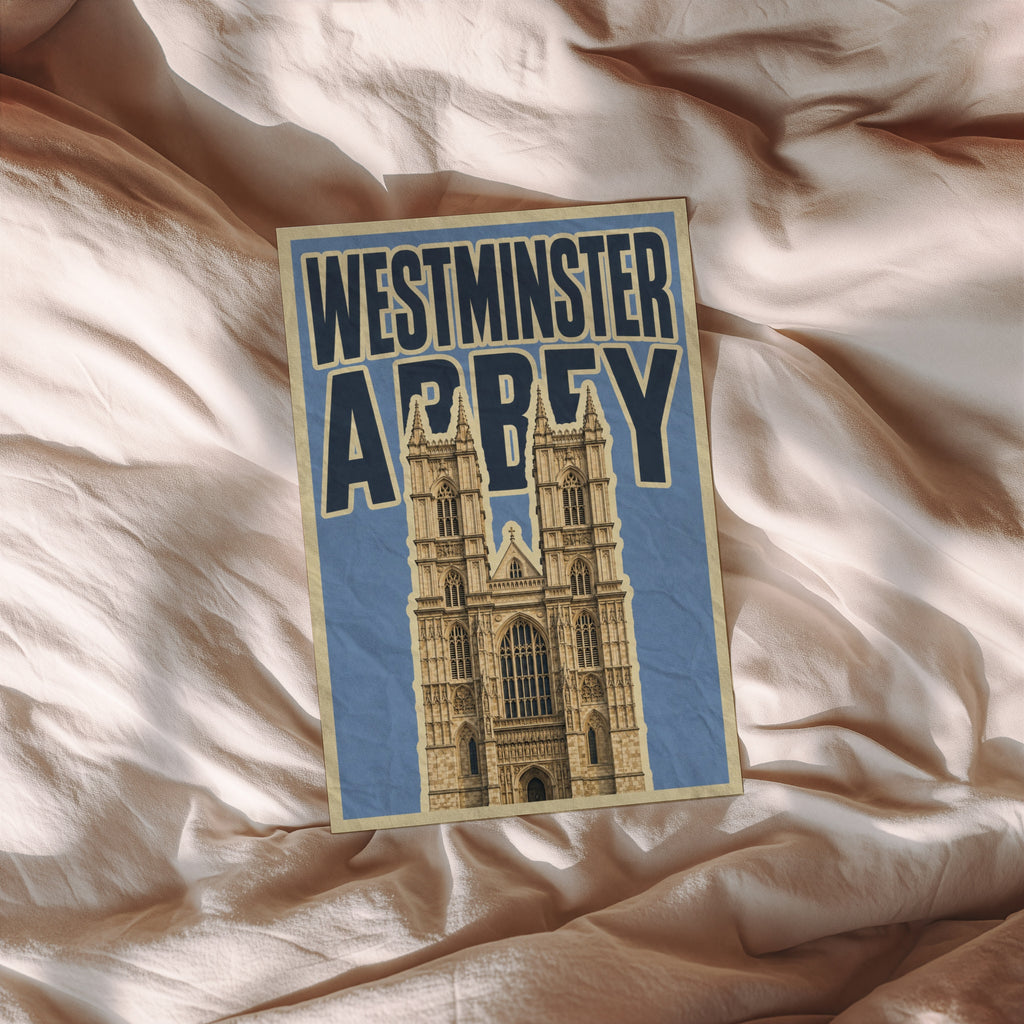 Vintage Westminster Abbey Poster, London Wall Art, Print