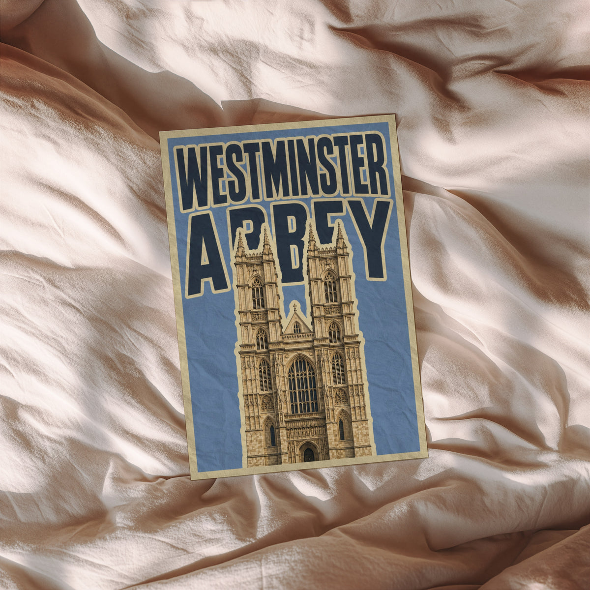 Vintage Westminster Abbey Poster, London Wall Art, Print