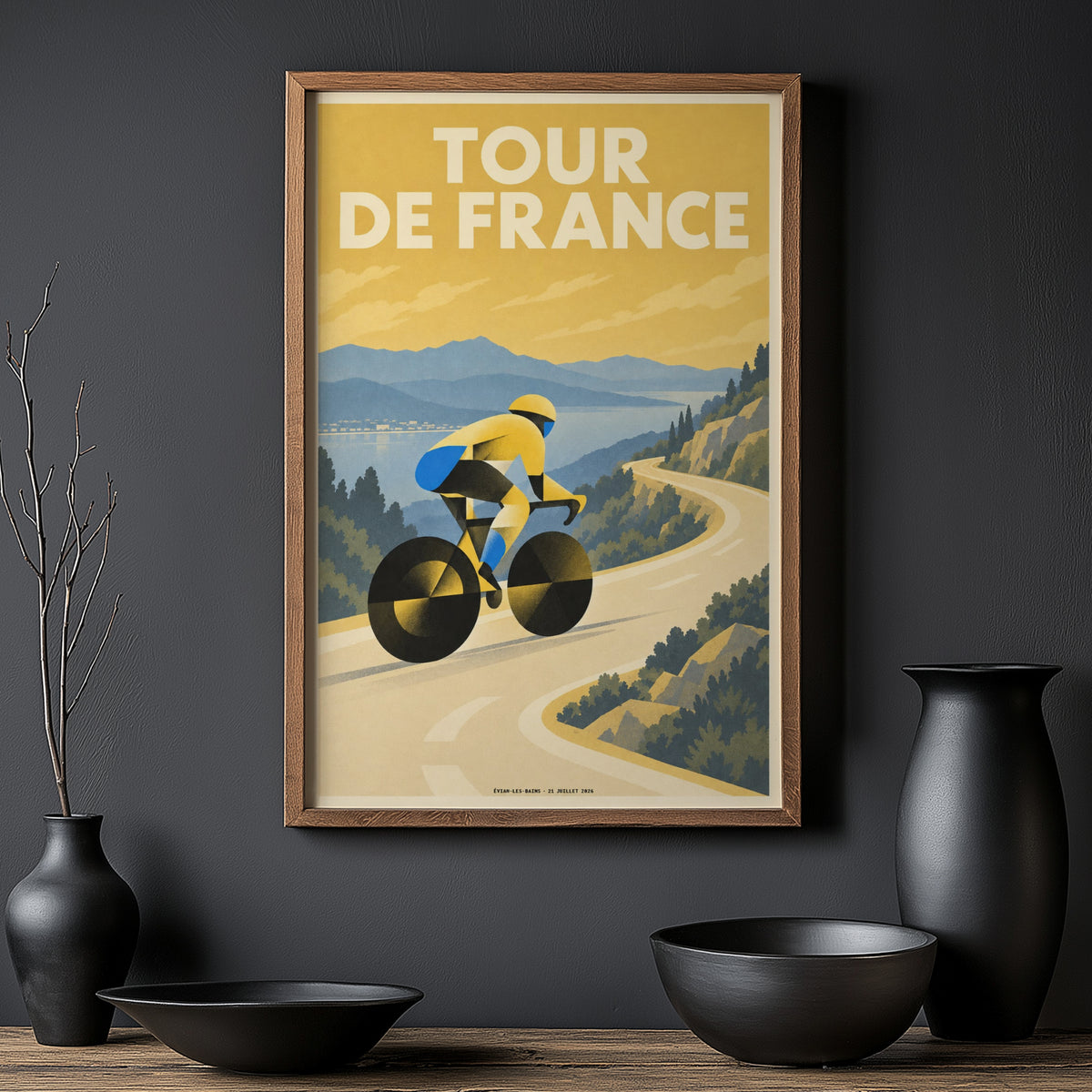 Vintage Cycling Poster, Tour de France Print, Wall Art
