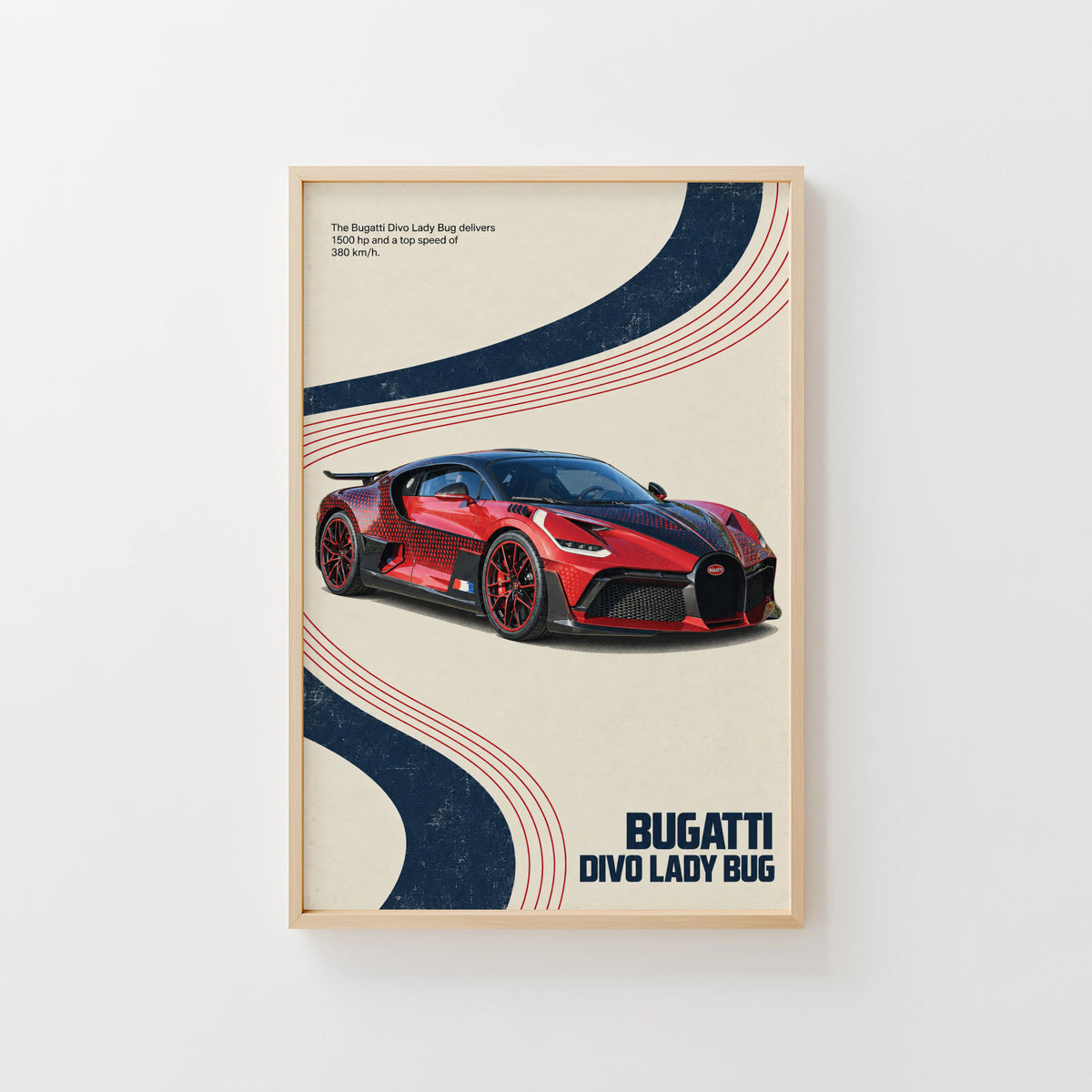 Vintage Bugatti Divo Print, Car Wall Art