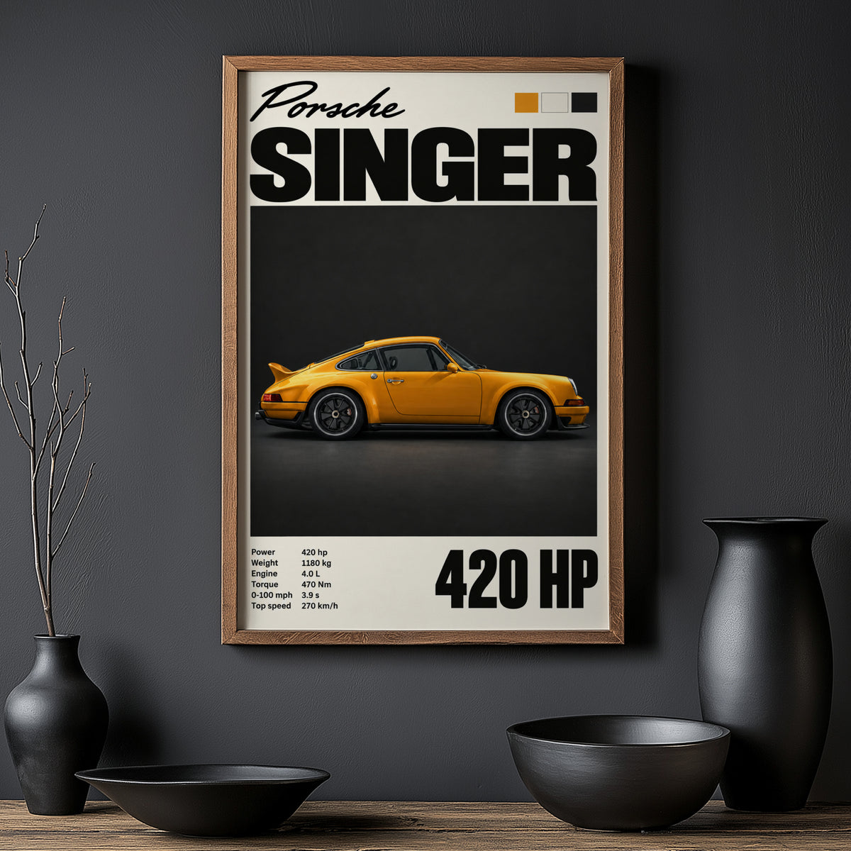 Vintage Porsche Singer Print, Car Wall Art