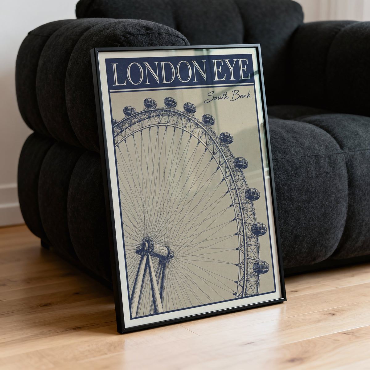 Vintage London Eye Poster, South Bank Wall Art, Print