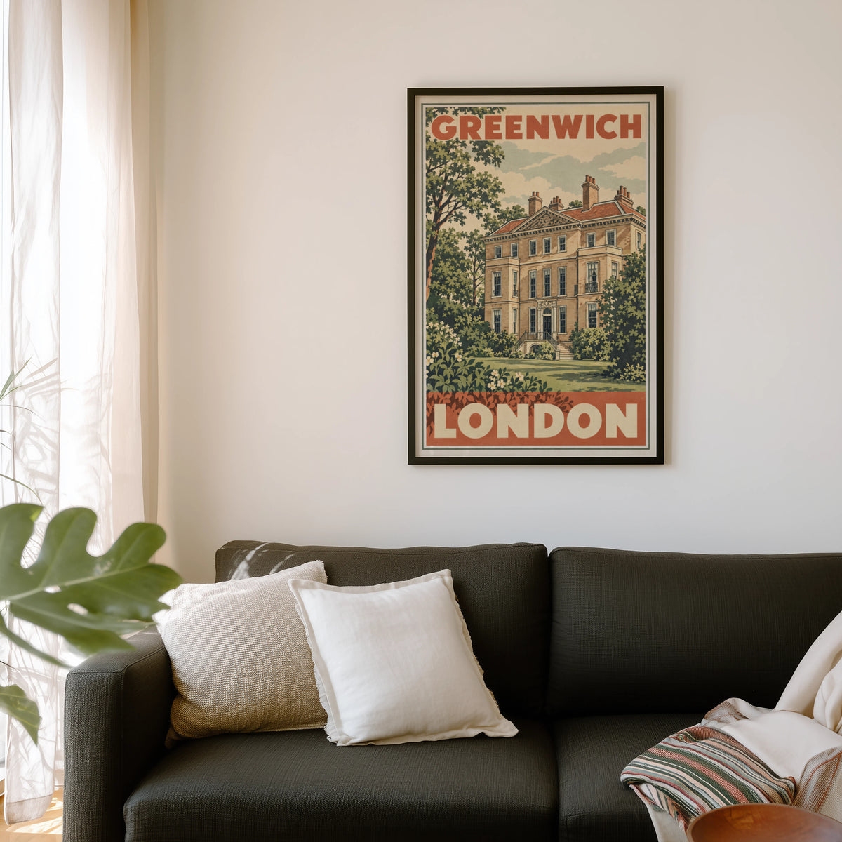 Vintage Greenwich London Poster, Georgian House Print