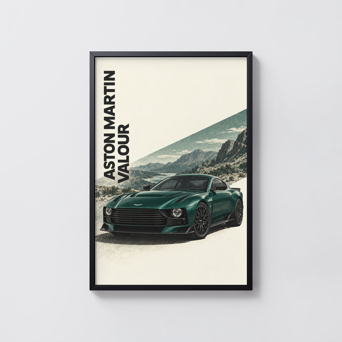 Vintage Aston Martin Valour Print, Green Car Art