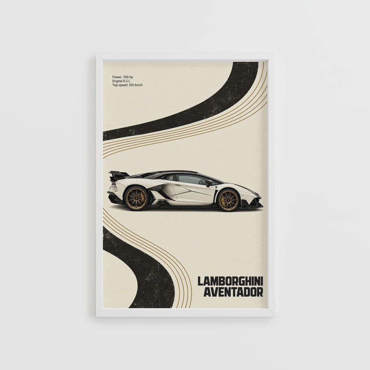 Vintage Lamborghini Aventador Print, Car Poster
