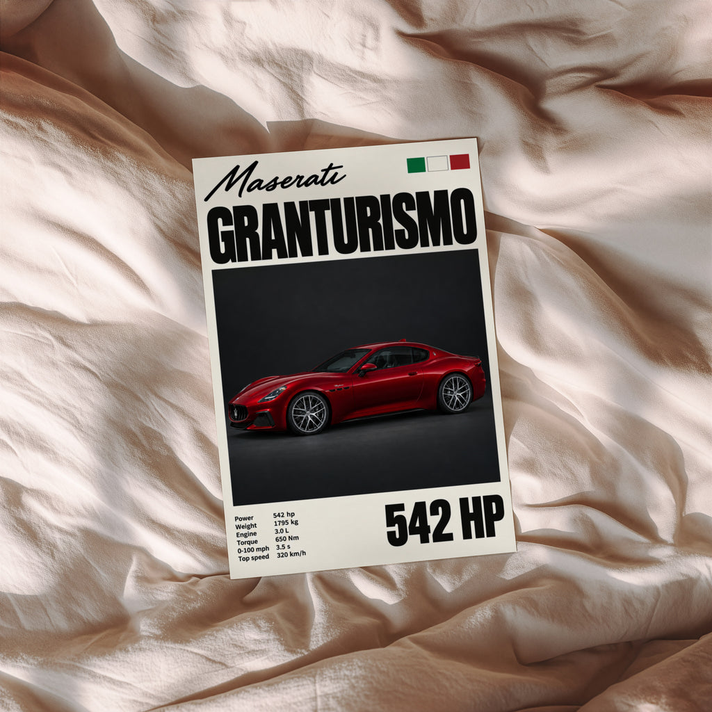 Vintage Maserati GranTurismo Print, Car Wall Art
