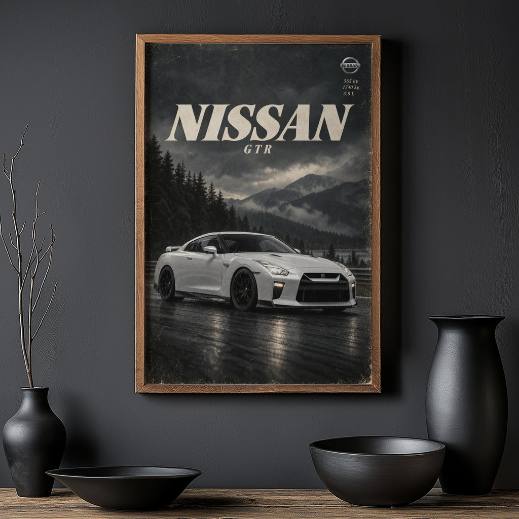 Vintage Nissan GTR Print, Car Poster, Wall Art