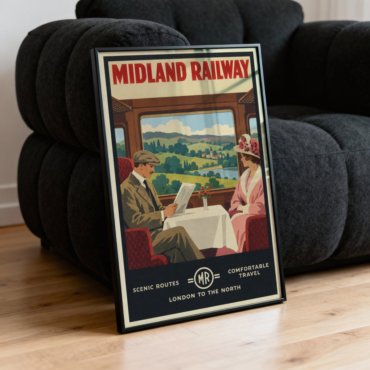 Vintage Midland Railway Print Poster, Train Wall Art
